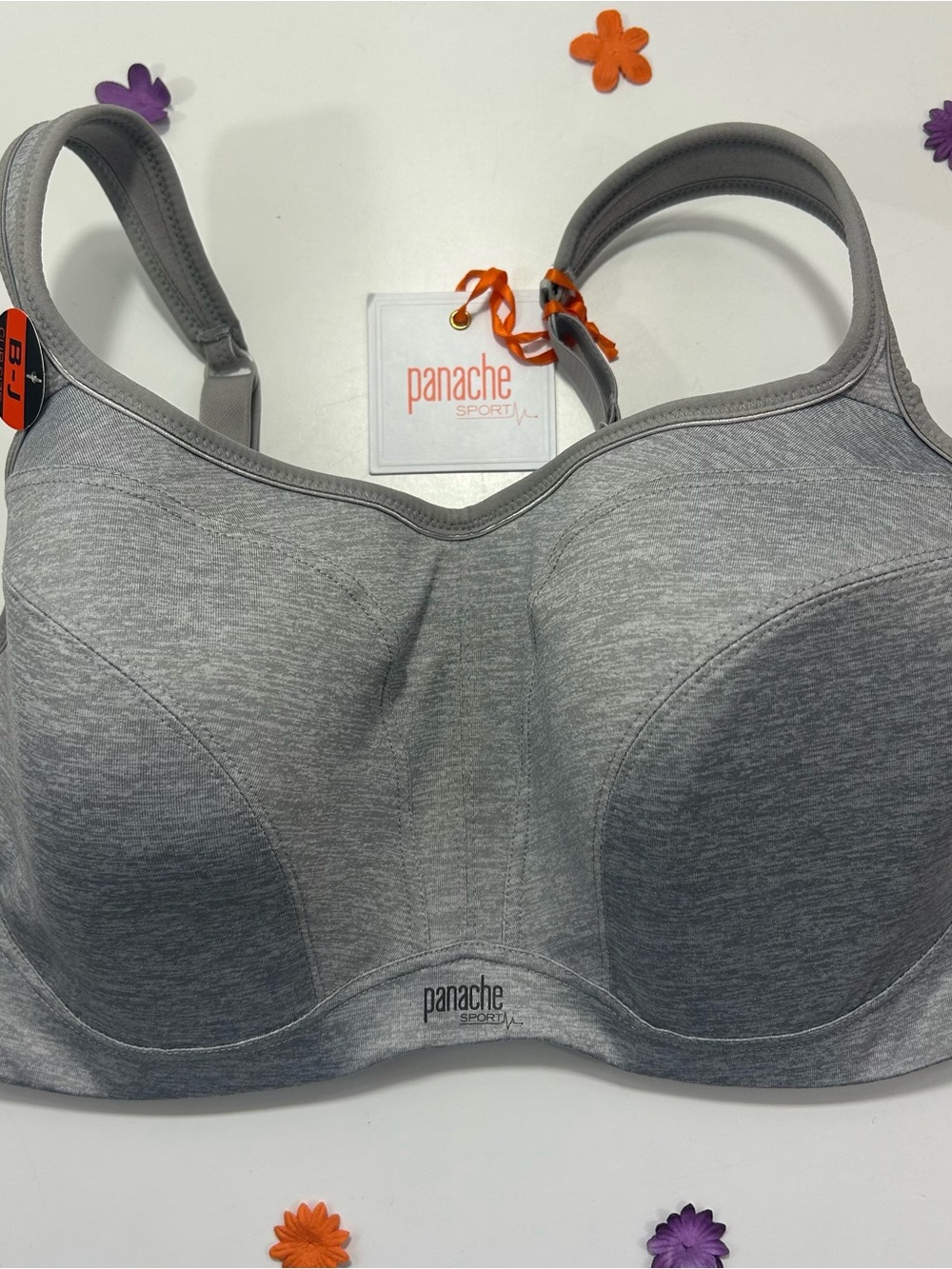 Panache Grey High-Support Underwire Sports Bra 34G NWT